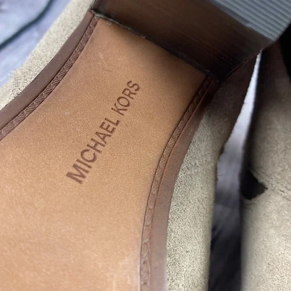 MICHEAL KORS Tan Suede High Heel Slip On Ankle Boots - Picture 14 of 17